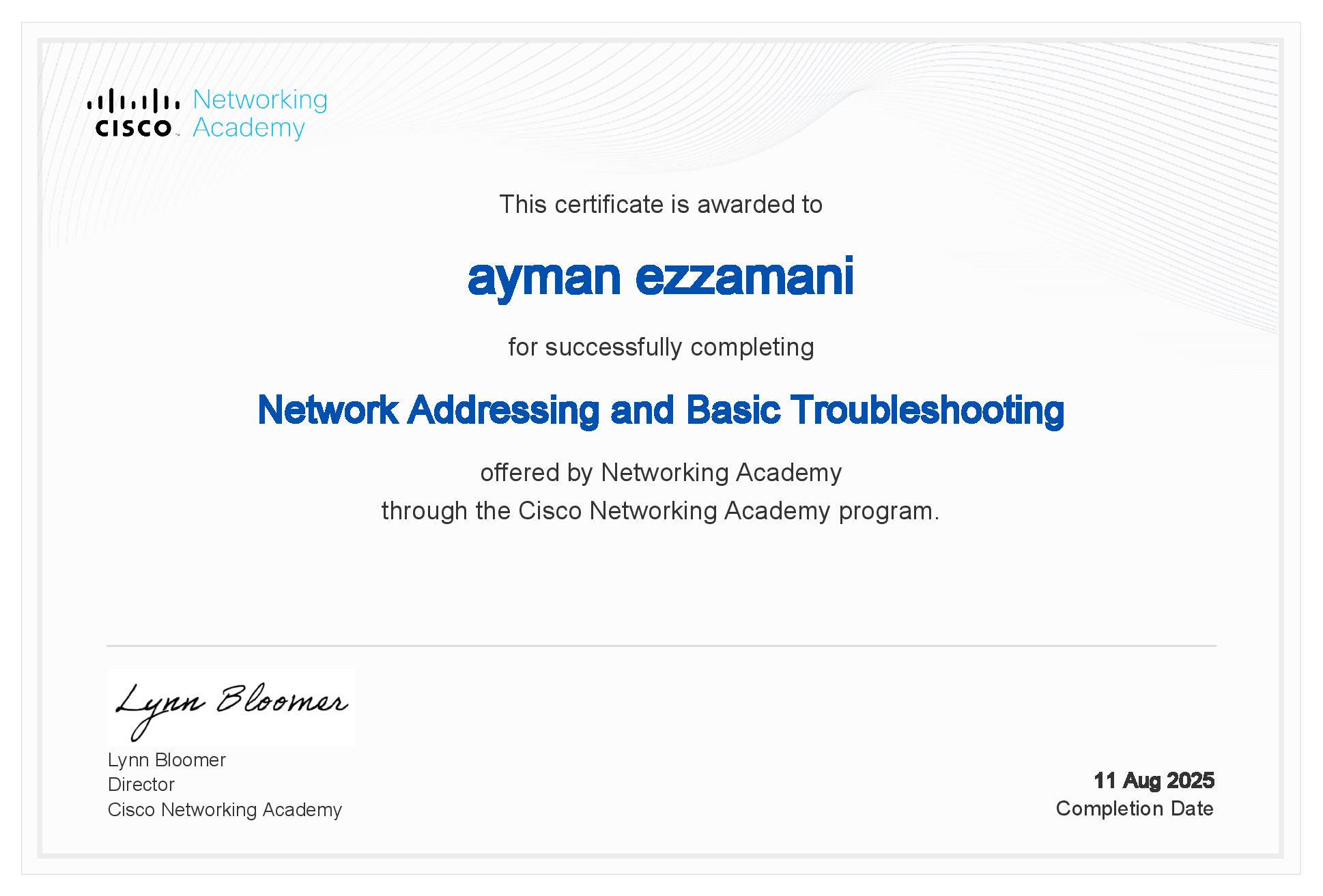 Aperçu du certificat Cisco – Adressage réseau & dépannage